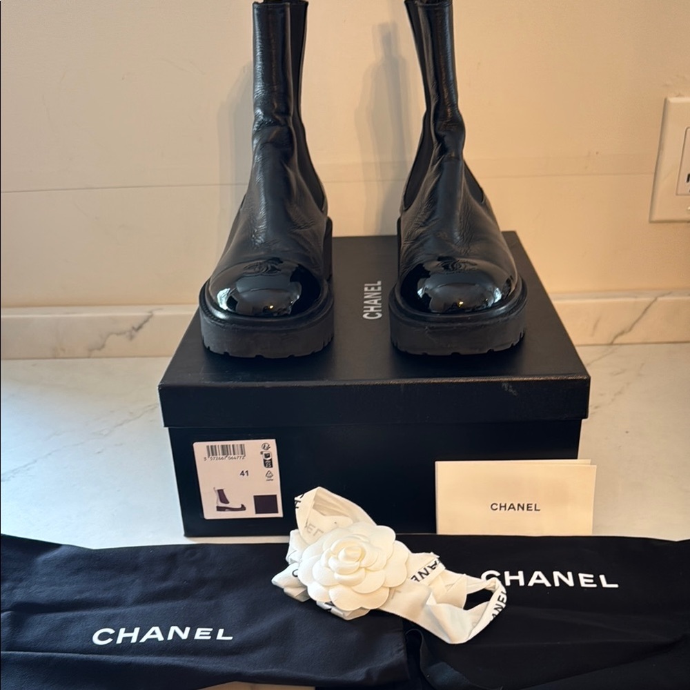 CHANEL Black Combat & Moto Boots